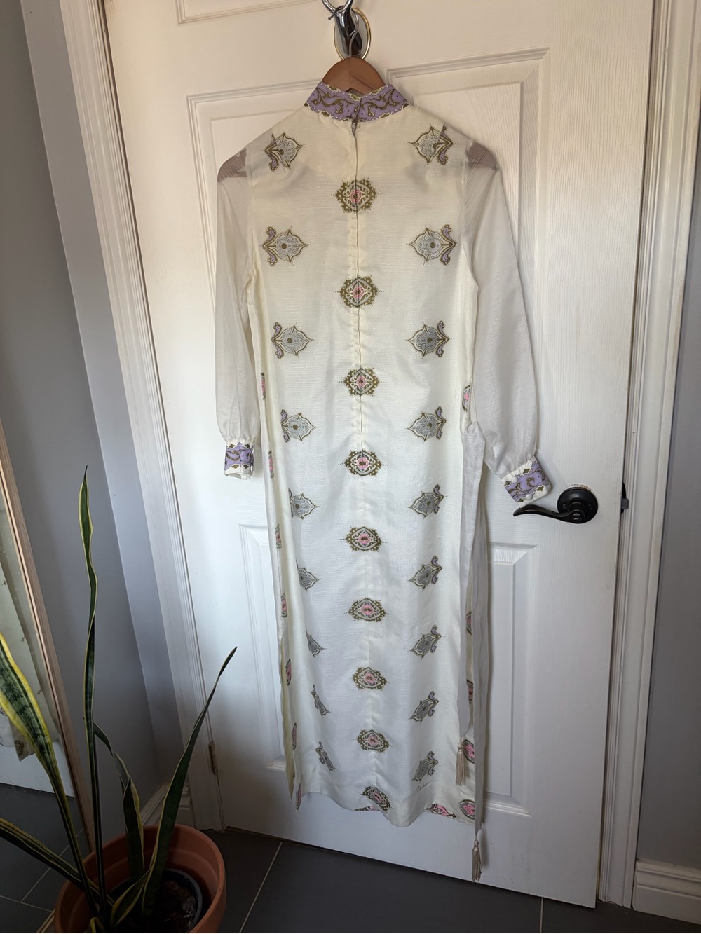 1960s / 1970s Vintage Alfred Shaheen Maxi Dress, Sheer and Metallic - Picture 8 of 17
